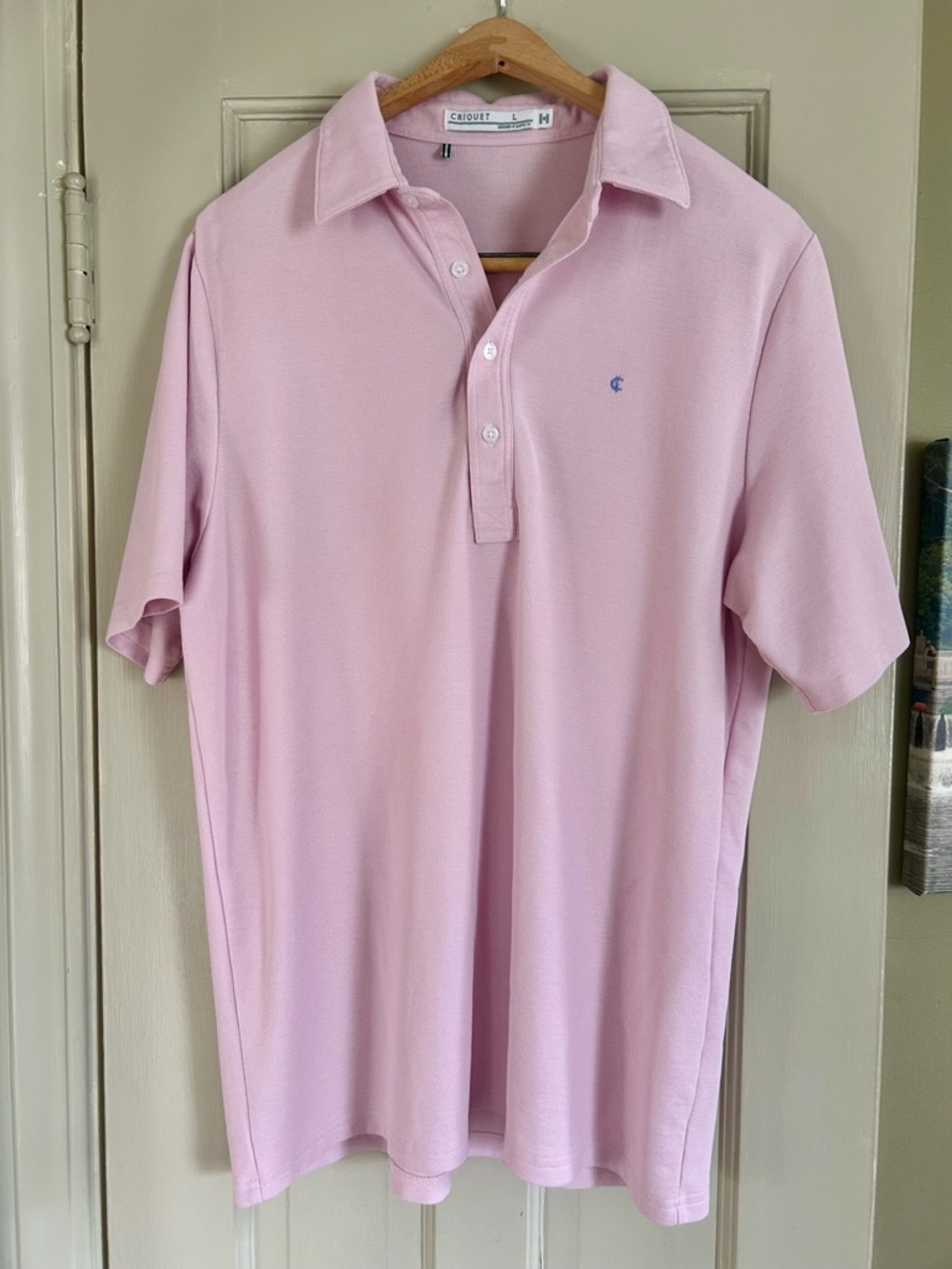 Criquet brand Polo Men’s size Large Pink prima cotton